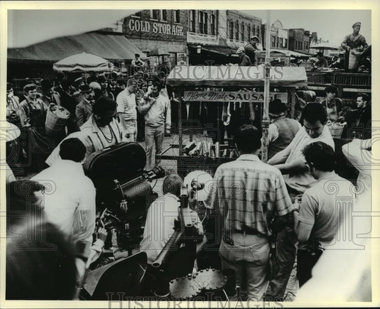 1968 Press Photo Preparing Vignette of "Gaily-Gaily" in Milwaukee, Wisconsin- Historic Images
