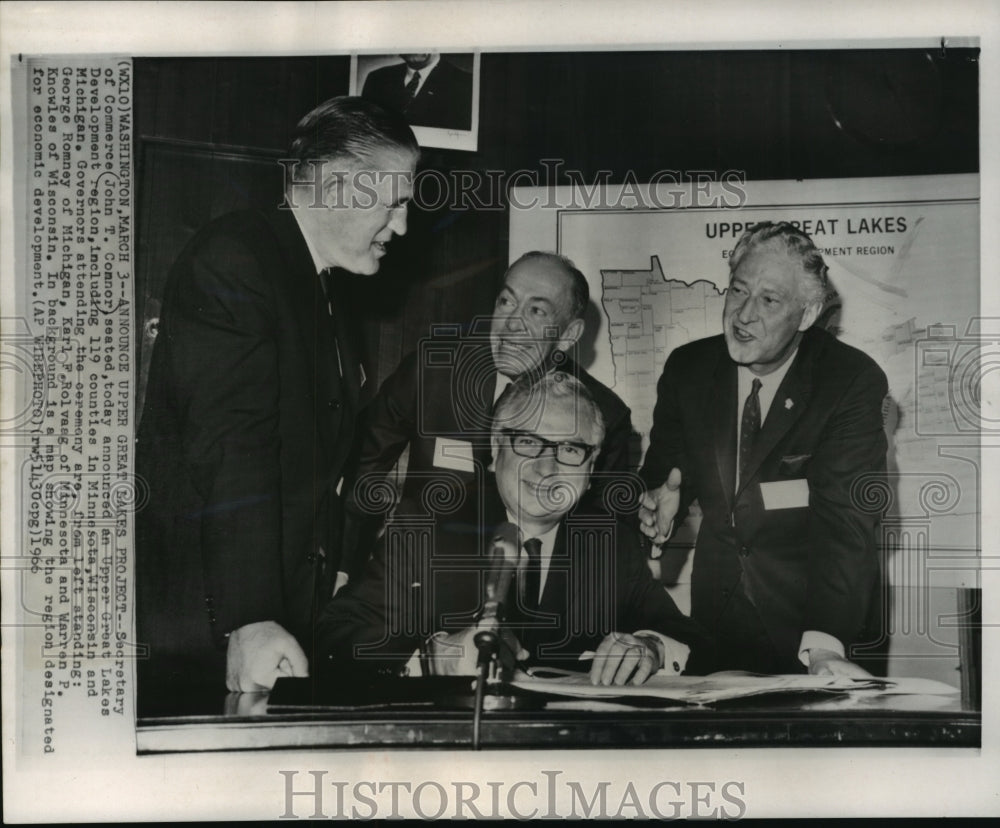 1966 Press Photo Connor, Romney, Rolvaag and Knowles in Washington, D.C.