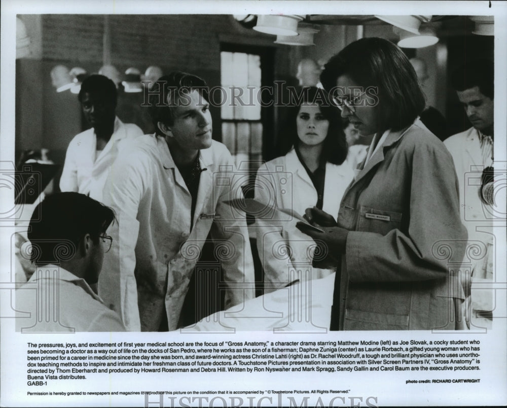 1989 Press Photo Actors and Actresses Star in Movie "Gross Anatomy" - mja78208- Historic Images