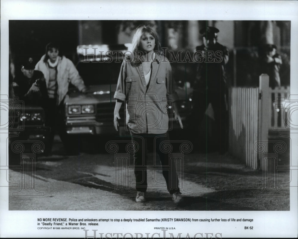 1986 Press Photo Kristy Swanson in &quot;Deadly Friend&quot; - mja78482- Historic Images