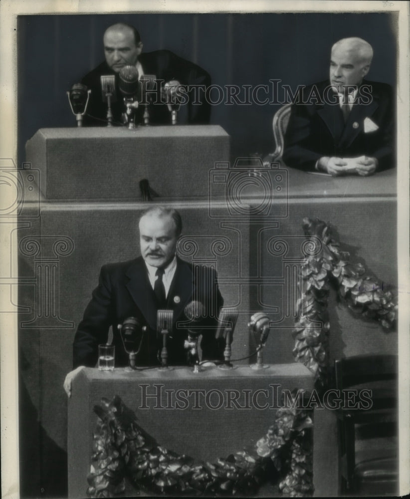 1945 Press Photo T.V. Soong, V.M. Molotov, and Stettinius Foreign Ministers - Historic Images