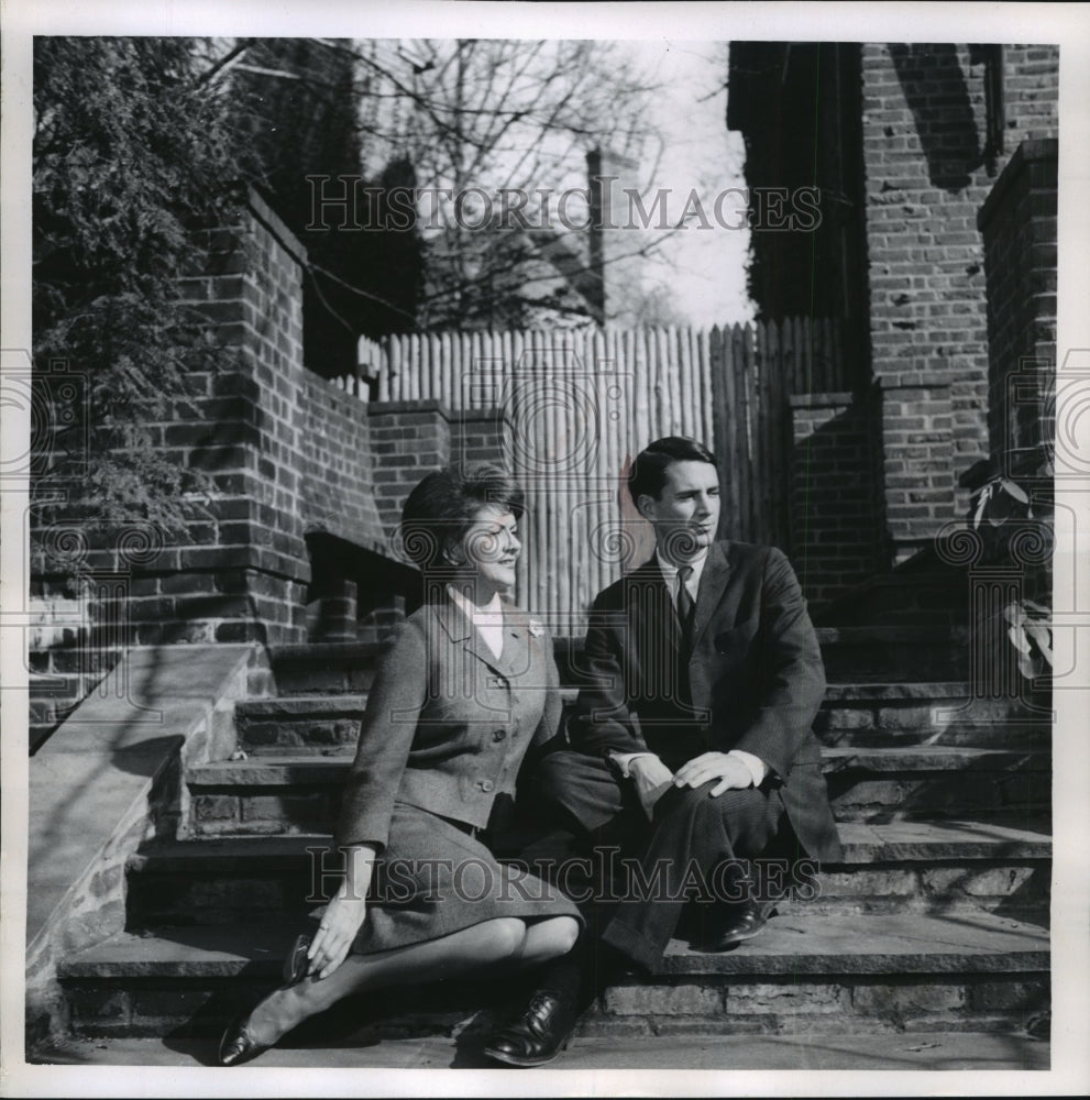 1965 Press Photo Mrs. John T. Connor sitting with their oldest son, John Junior- Historic Images