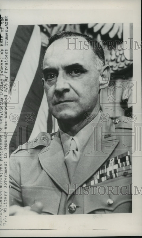  Press Photo General Lucius D. Clay, head of U.S. Military Government in Germany- Historic Images