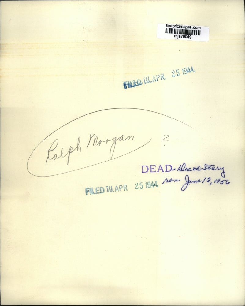 1944 Press Photo Ralph Morgan - mja79049