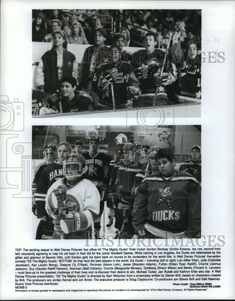 1994 Press Photo Scenes from Walt Disney&#39;s &quot;D2 The Mighty Ducks&quot; - Historic Images