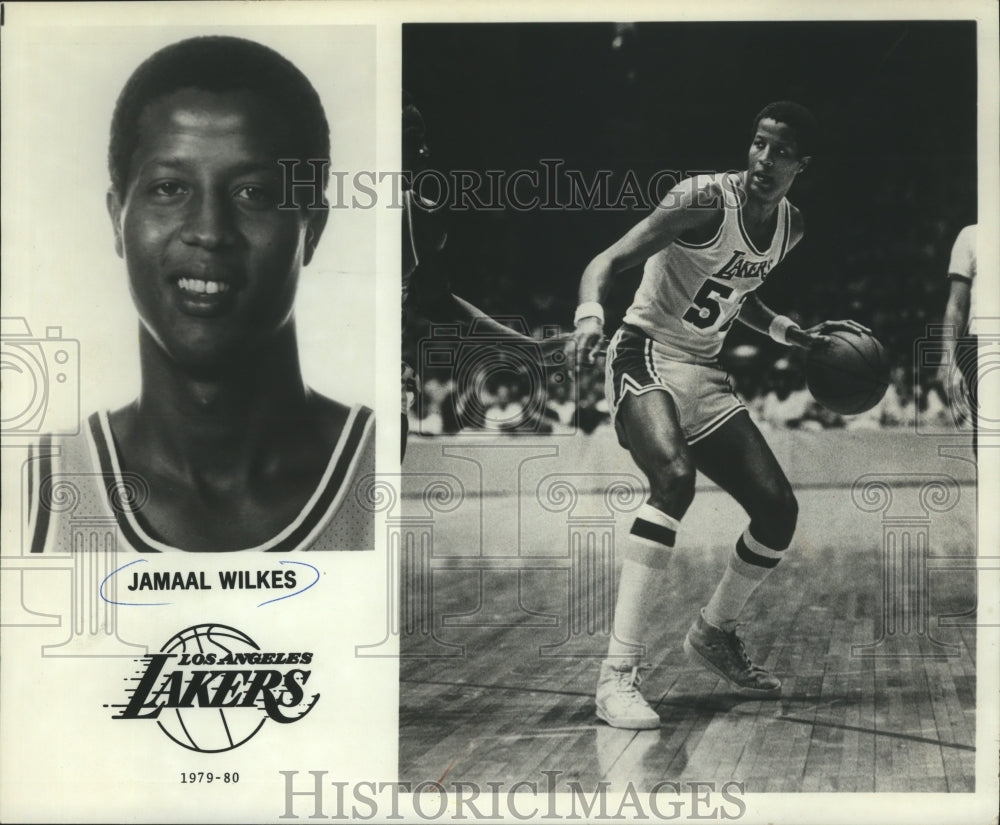 1980 Press Photo Los Angeles Lakers basketball player Jamaal Wilkes. - mja79880- Historic Images