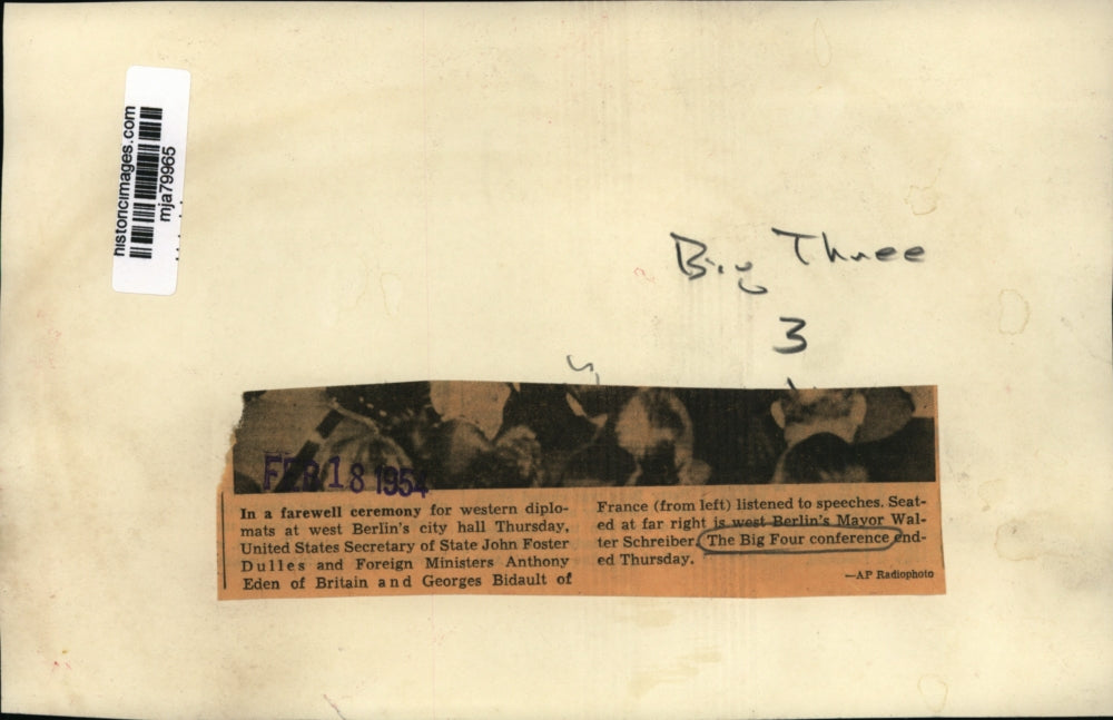 1954 Press Photo Farewell ceremony at The Big Four Conference - mja79965