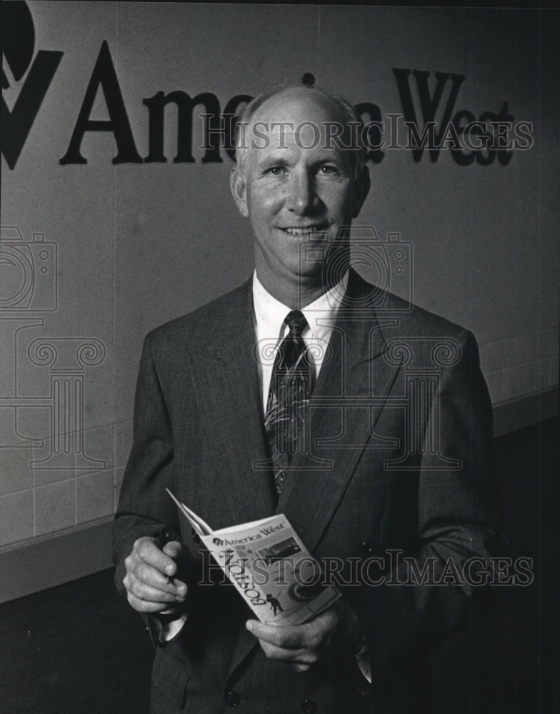 1992 Press Photo Mark J. Coleman heads America West market planning- Historic Images