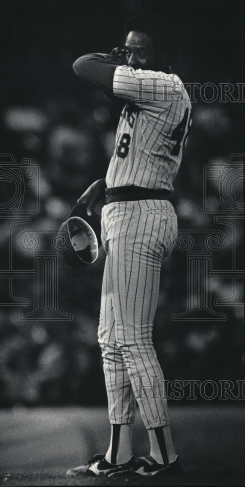 1985 Press Photo Baseball player Ray Burris in the 8th inning - mja80574- Historic Images