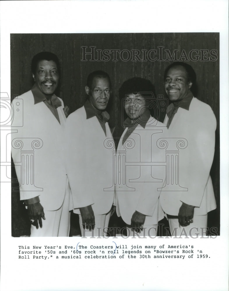 1988 Press Photo The Coasters will join the &quot;Bowzer&#39;s Rock &#39;n Roll Party&quot;- Historic Images