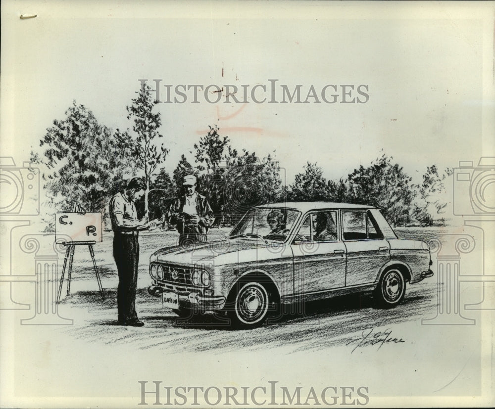 1964 Press Photo Japanese made Datsun PL 410 four door sedan illustration- Historic Images