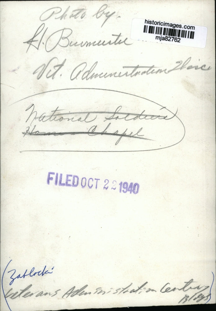 1940 Press Photo Zablocki National Soldiers Home Chapel, Milwaukee, Wisconsin