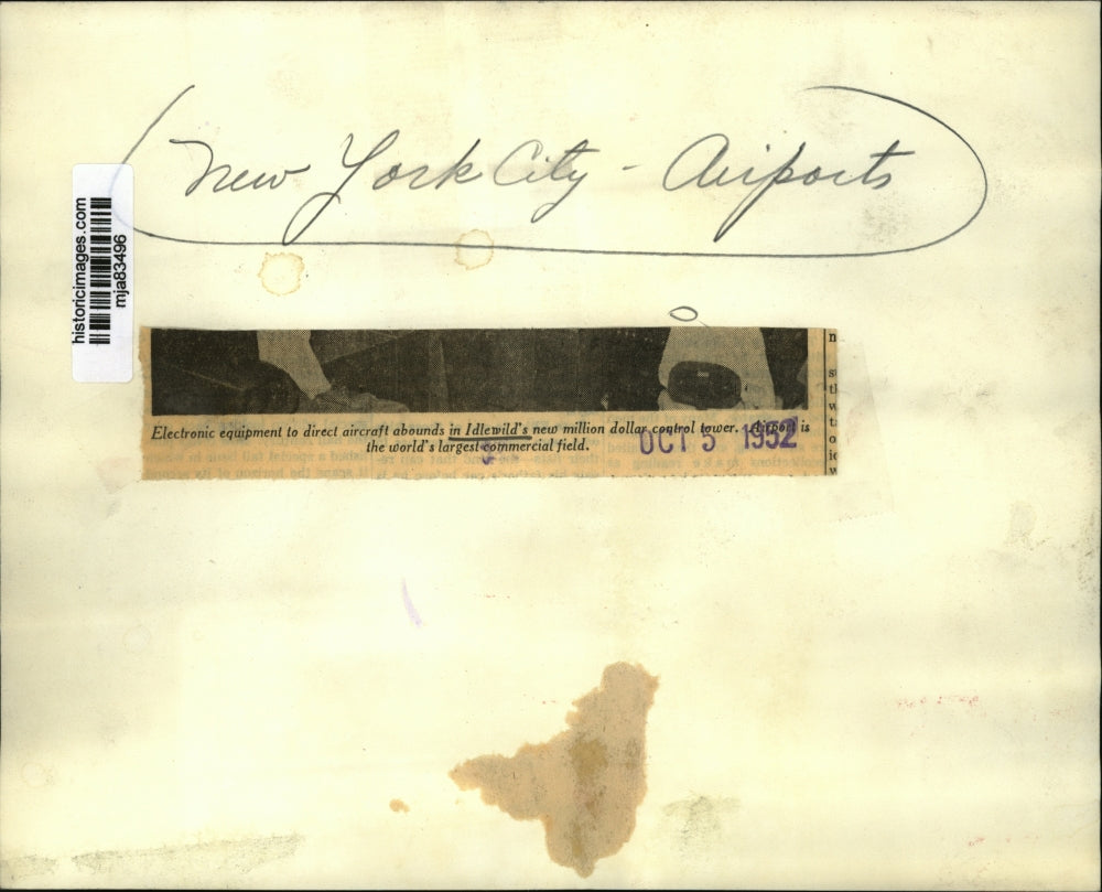 1952 Press Photo Idlewild Airport's Million Dollar Control Tower