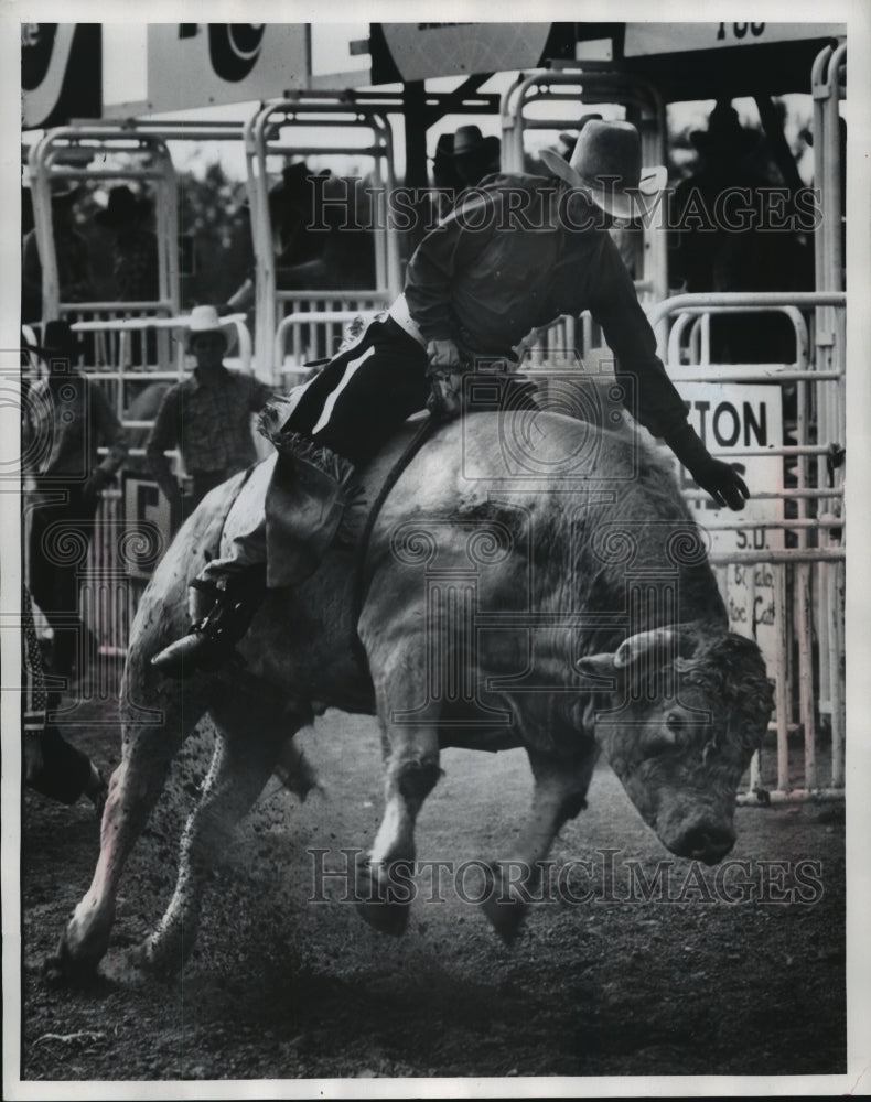 1975 Press Photo Erwin Gebhard&#39;s first place photo National High School Rodeo- Historic Images