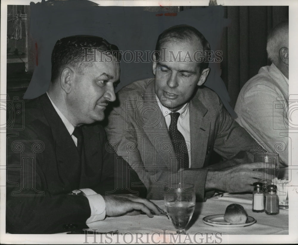 1957 Press Photo Clement Zablocki, William Proxmire at Truman Press Conference- Historic Images