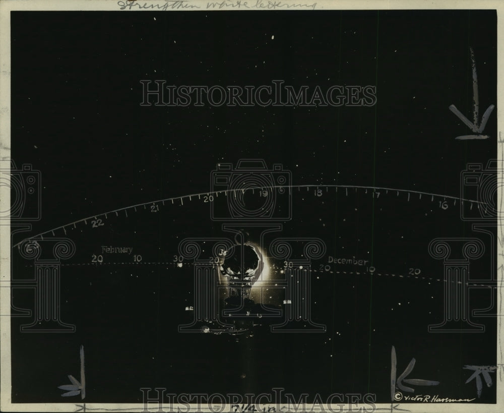 1930 Press Photo Exposure of Scorpio in lower right, Adler Planetarium, Chicago.- Historic Images