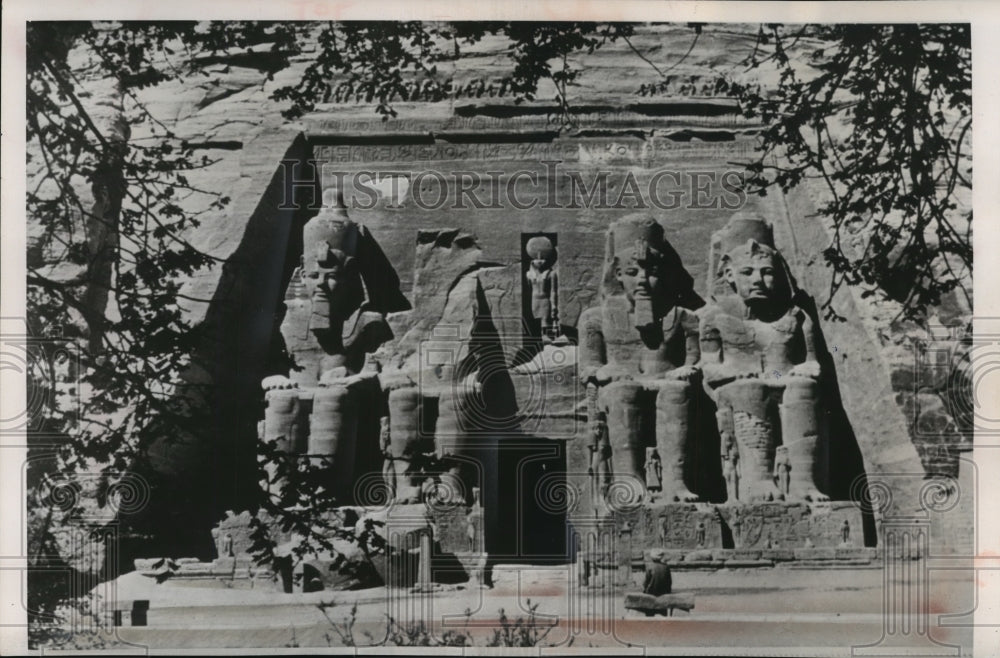 1961 Press Photo Temple of Pharaoh Rameses II at Abu Simbel, Egypt - mja86564- Historic Images