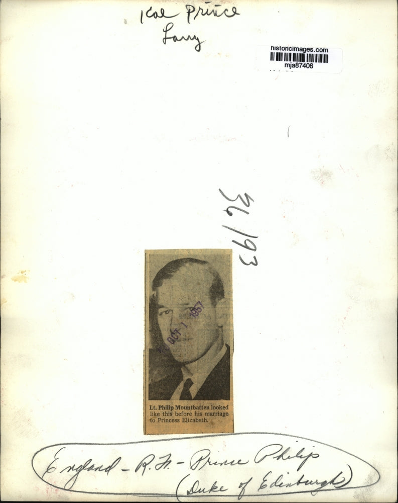 1957 Press Photo Lt. Philip Mountbatten, Duke of Edinburgh in England