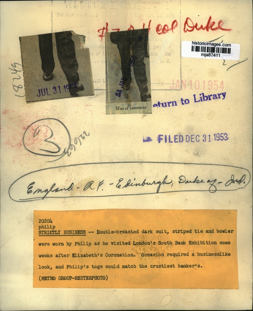 1953 Press Photo Prince Philip, South Bank Exhibition, London - mja87411