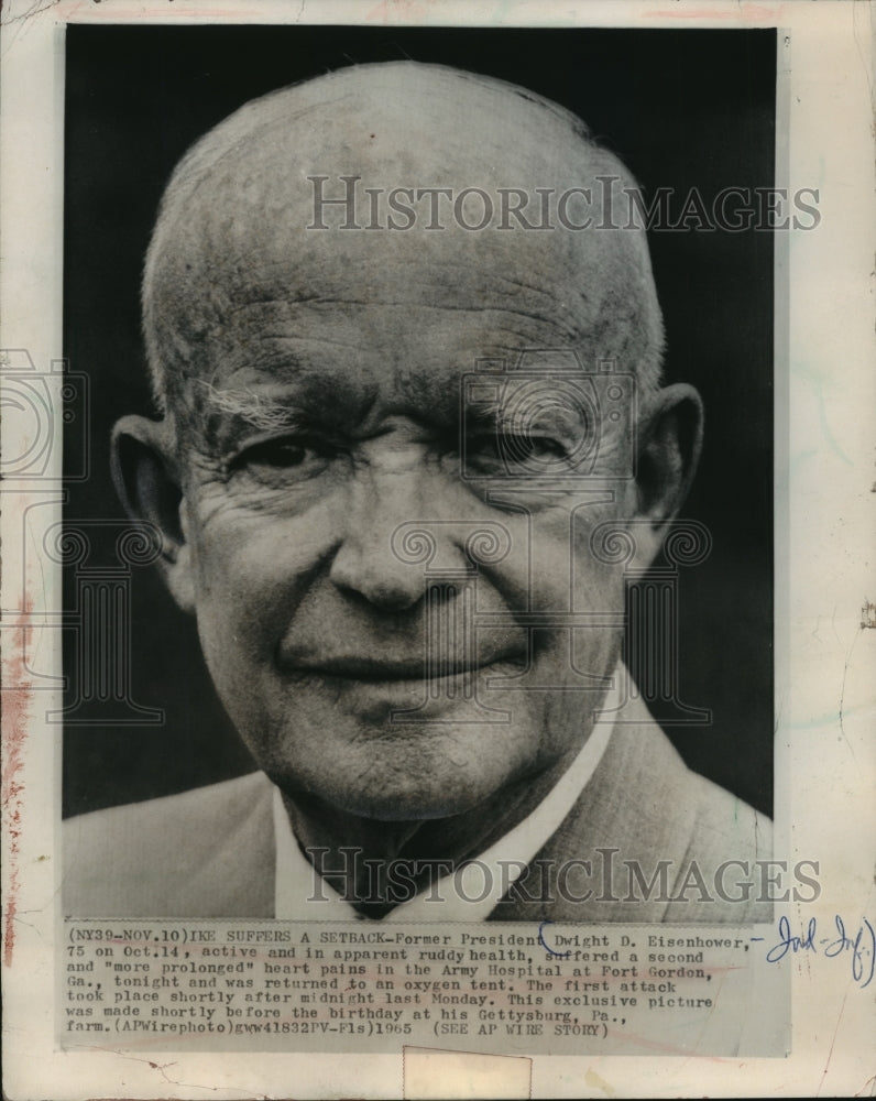 1965 Press Photo Dwight Eisenhower at his Gettysburg, Pennsylvania farm.- Historic Images