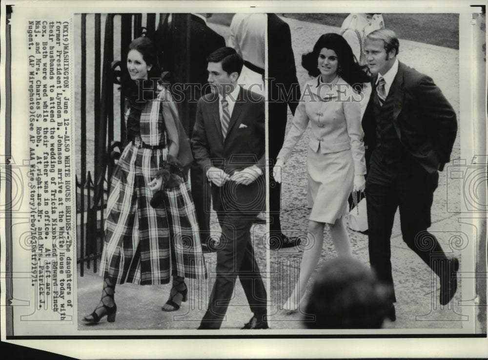 1971 Press Photo daughters of former President Lyndon B. Johnson attend wedding- Historic Images