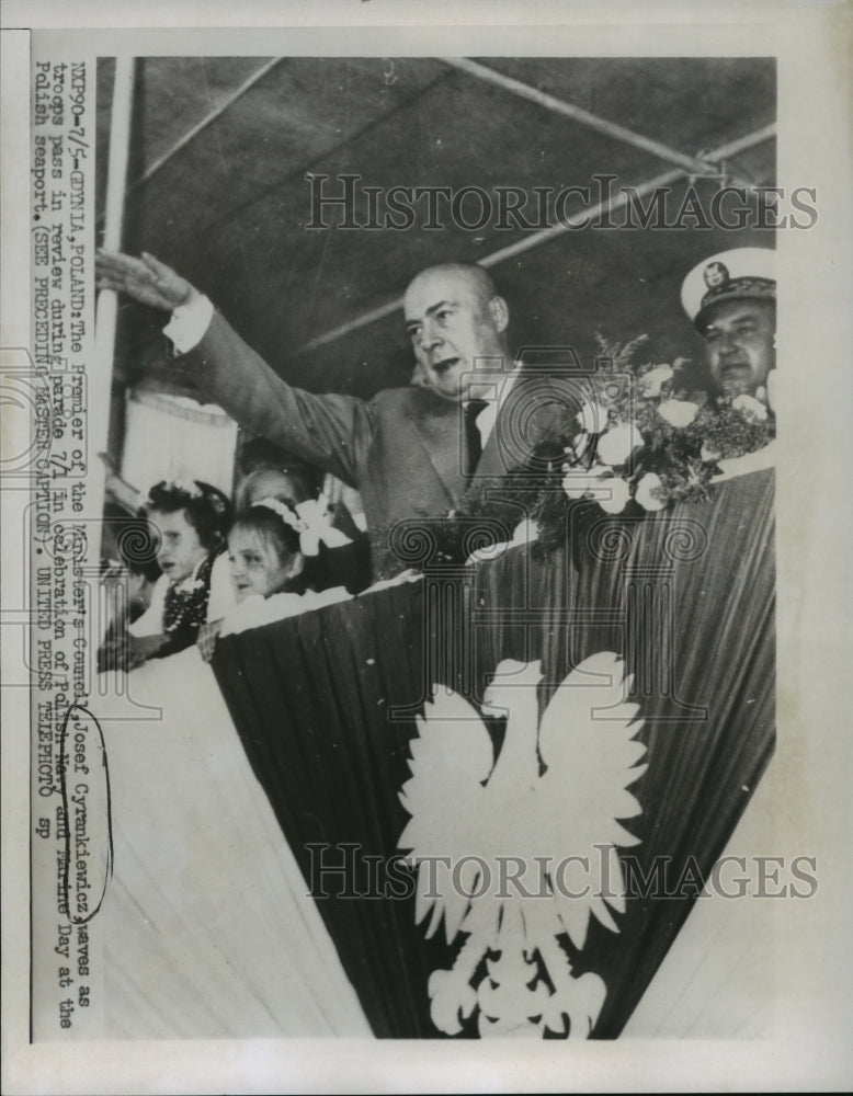 1956 Press Photo Polish Premier Of The Minister's Council: Josef Cyrankiewicz