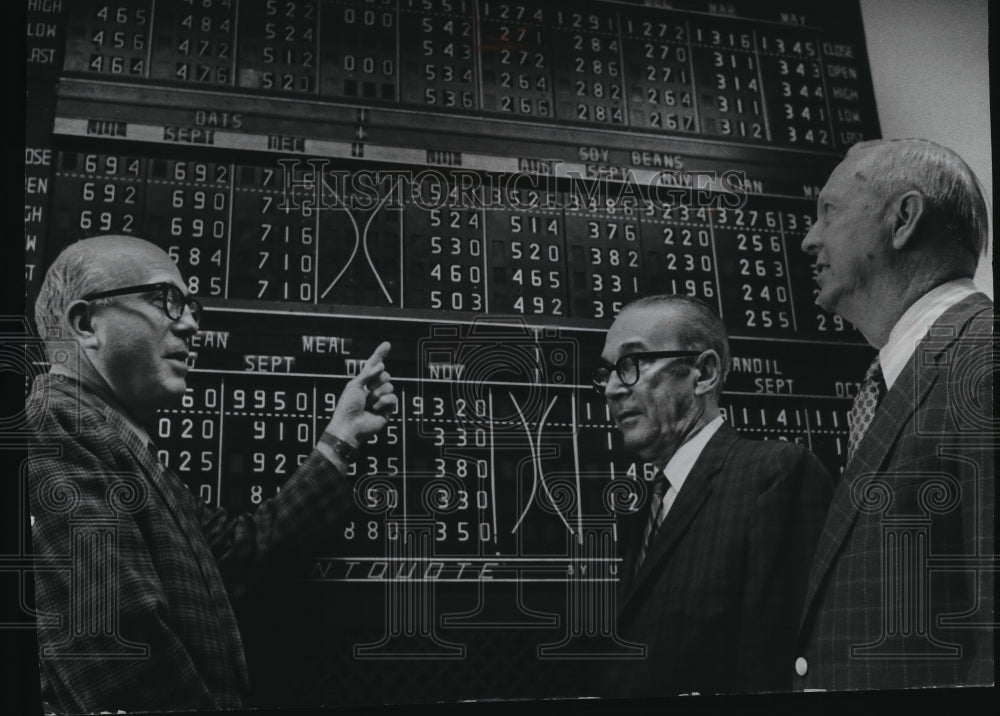  Press Photo Three officers of the Milwaukee Grain Exchange for 1972-1973.- Historic Images