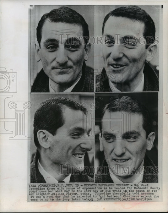 1966 Press Photo Dr. Coppolino on trial for the death of neighbor William Farber- Historic Images