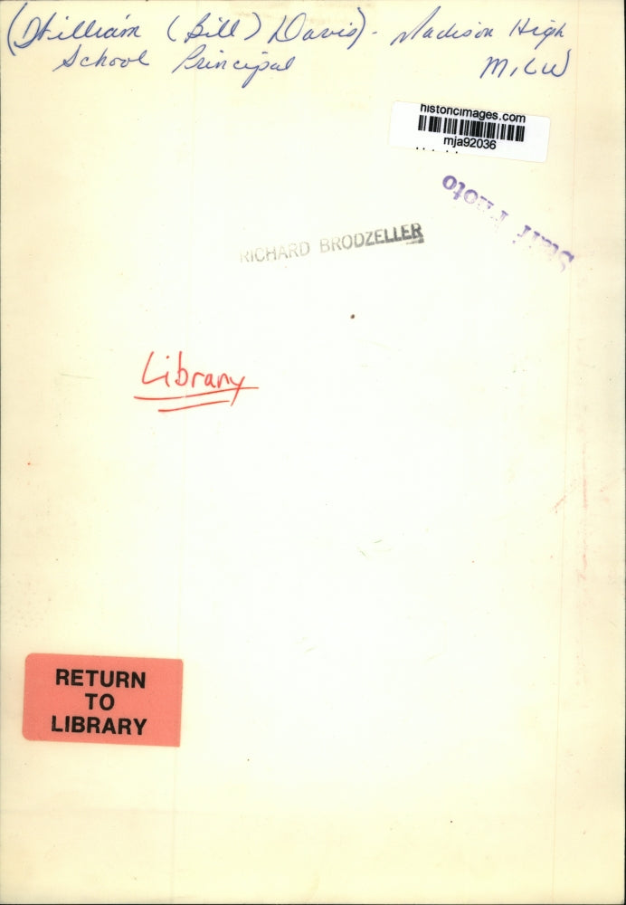 Press Photo William (Bill) Davis, Madison High School Principal, Milwaukee