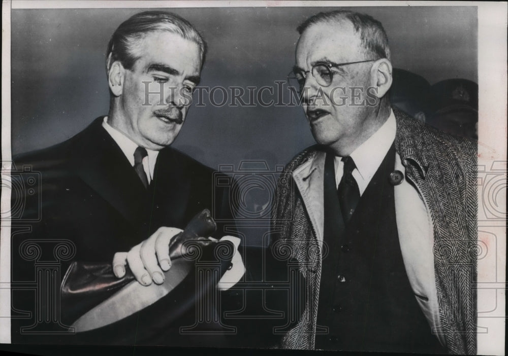 1953 Press Photo British foreign secretary Eden and US Secretary of State Dulles