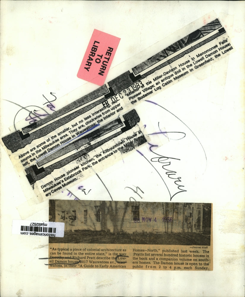 1956 Press Photo Lowell Damon House in Wauwatosa, Wisconsin. - mja92627