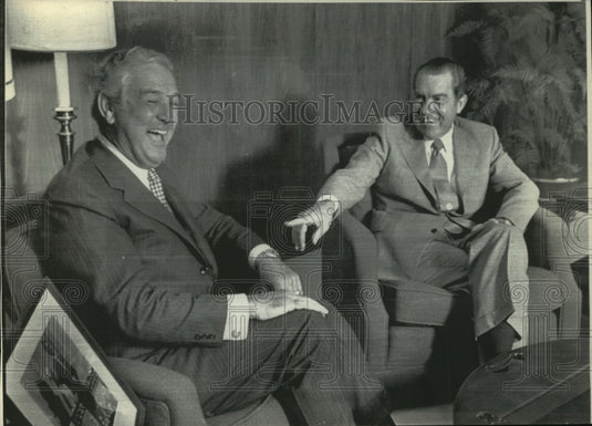 1972 Press Photo Richard Nixon and John Connally laugh at a story about India- Historic Images