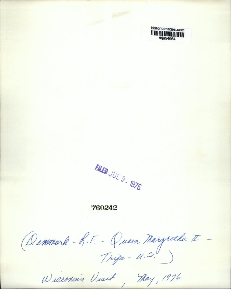 1976 Press Photo Queen Margrethe II of Denmark Visits Wisconsin - mja94664