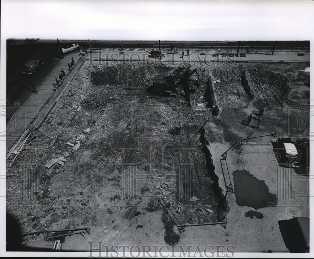 1960 Press Photo Construction on New Wing of the Milwaukee Journal Building