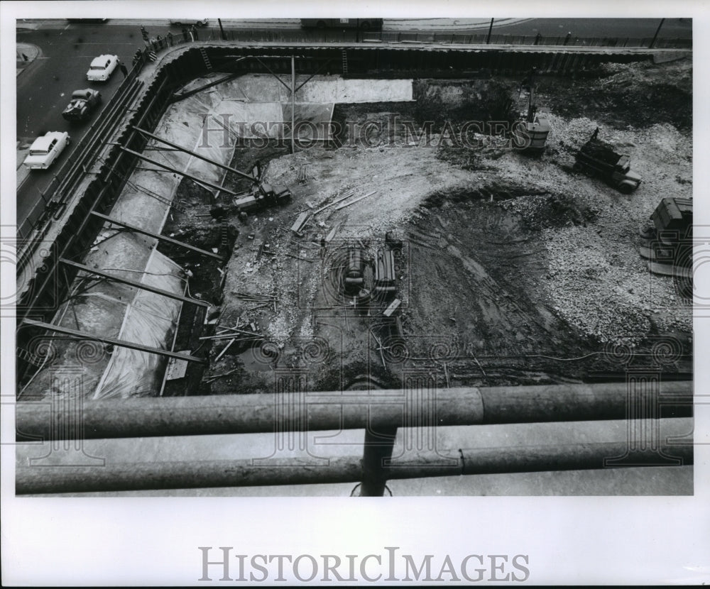 1960 Press Photo Construction on New Addition to the Milwaukee Journal Building