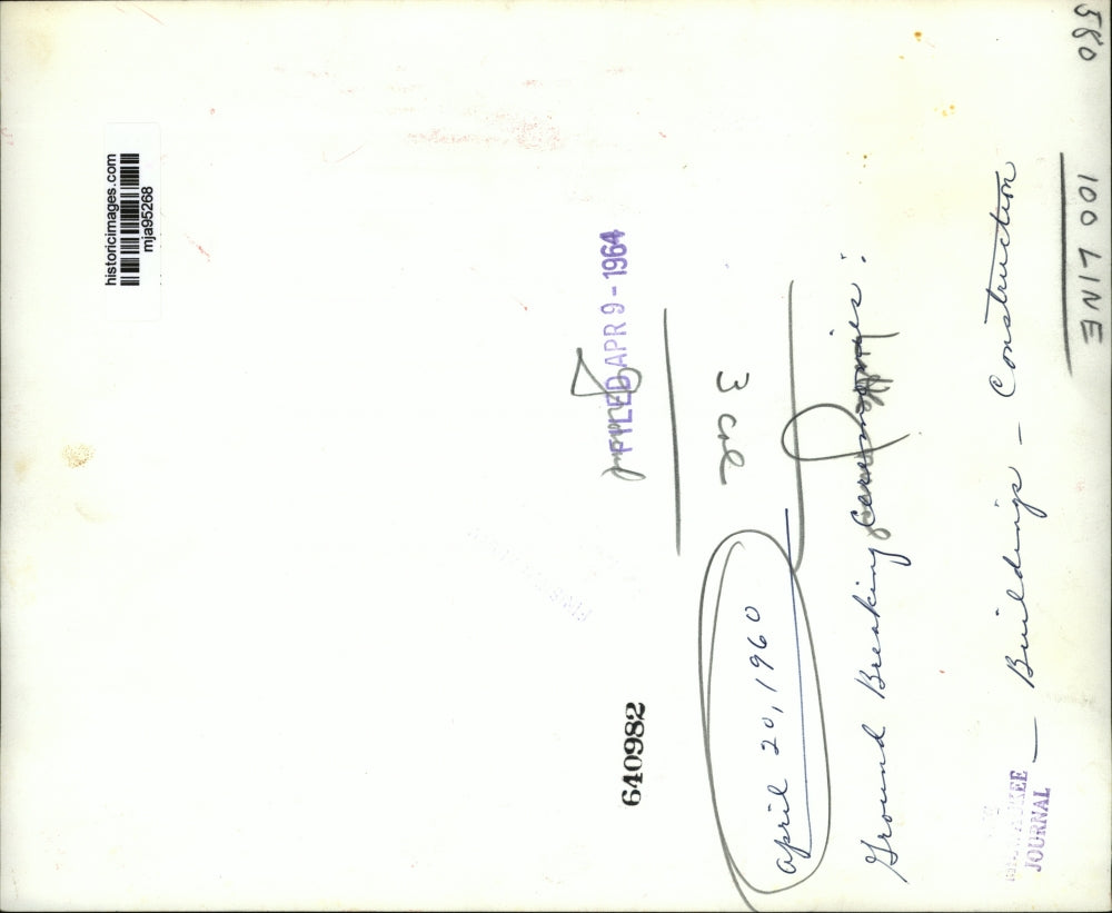 1960 Press Photo Groundbreaking Ceremony at the Milwaukee Journal Addition