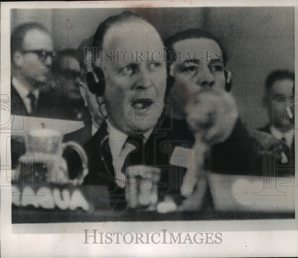1968 Press Photo C. Douglas Dillon yawns at conference in Punta de Este, Uruguay