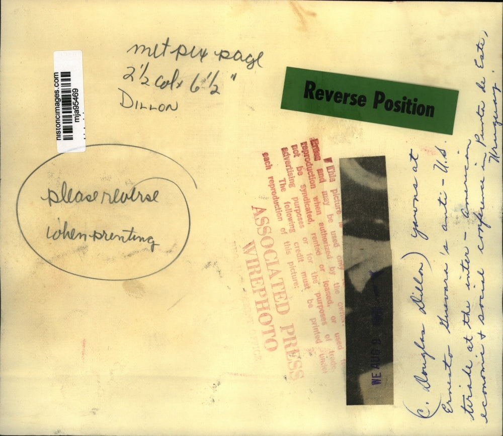 1968 Press Photo C. Douglas Dillon yawns at conference in Punta de Este, Uruguay