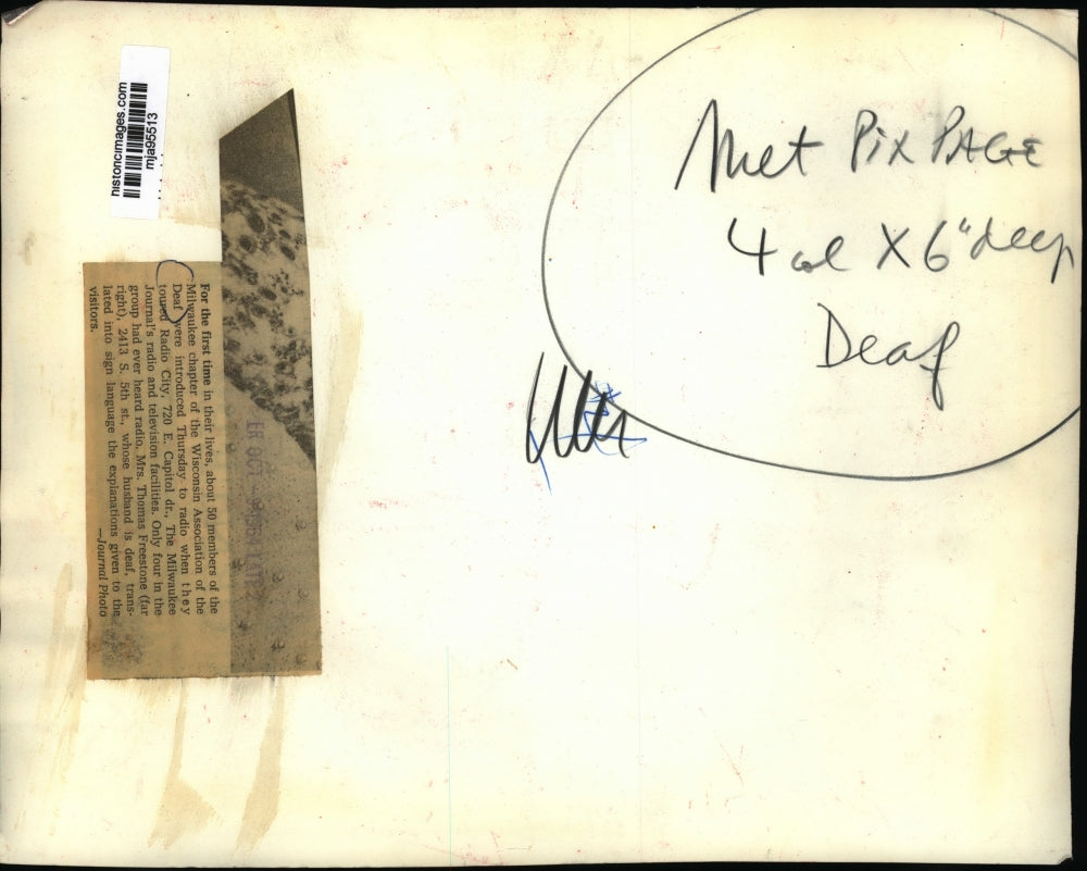 1964 Press Photo Milwaukee Chapter of Wisconsin Assoc. tour radio station