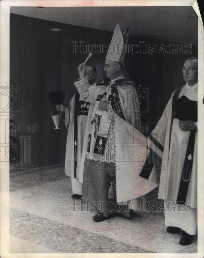 1963 Press Photo Cardinal Albert Meyer at De Sales Seminary in Milwaukee