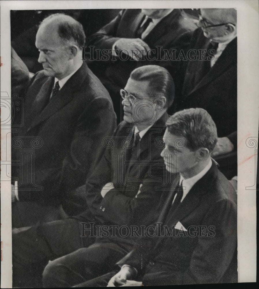 1963 Press Photo Douglas Dillon and Attorney General Robert Kennedy in congress