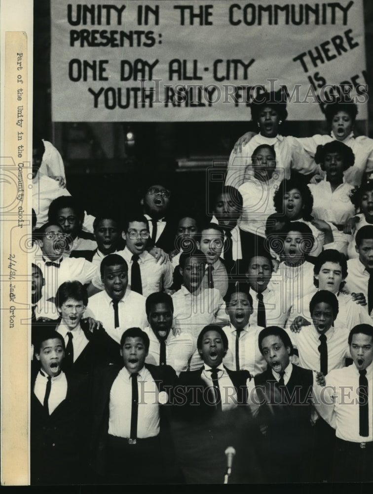 1984 Press Photo Unity in the Community Choir, Milwaukee, Wisconsin - mja96326- Historic Images
