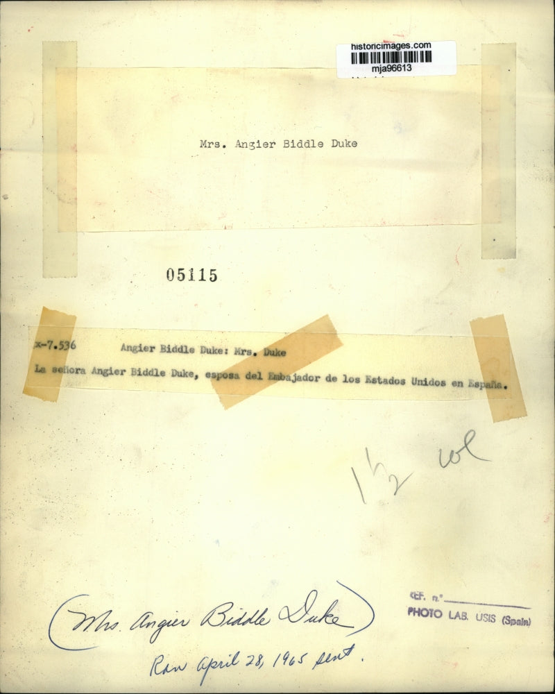 1965 Press Photo Robin Duke, Wife of Angier Biddle Duke - mja96613