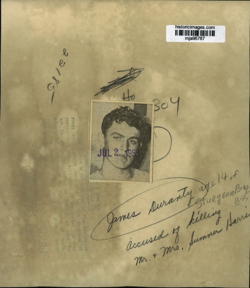 1953 Press Photo James Duranty, accuses of killing Mr. & Mrs. Sumner Harris