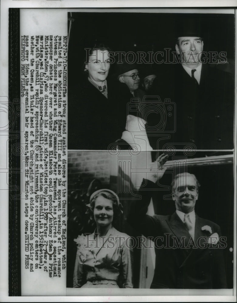 1952 Press Photo Sir Anthony Eden & wife, Clarissa Spencer-Churchill - mja96796
