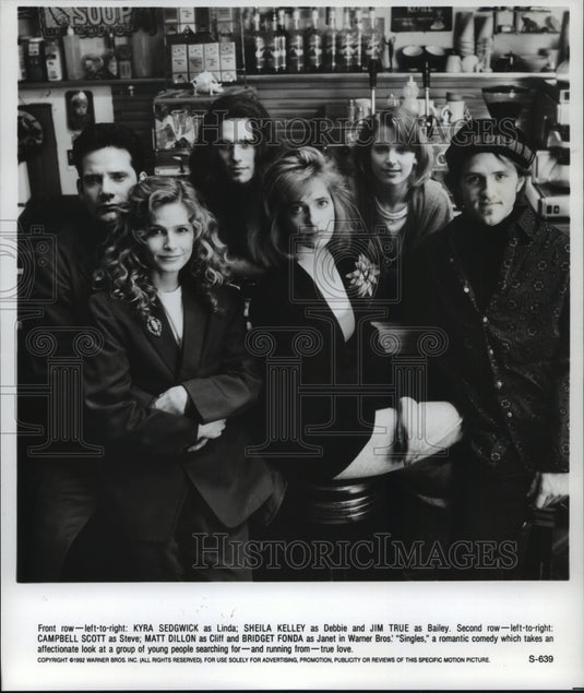 1992 Press Photo "Singles" film with Kyra Sedgwick, Sheila Kelly and others- Historic Images
