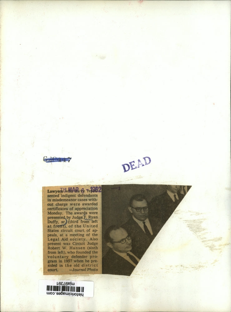1962 Press Photo Lawyers who represented in misdemeanor cases were awarded