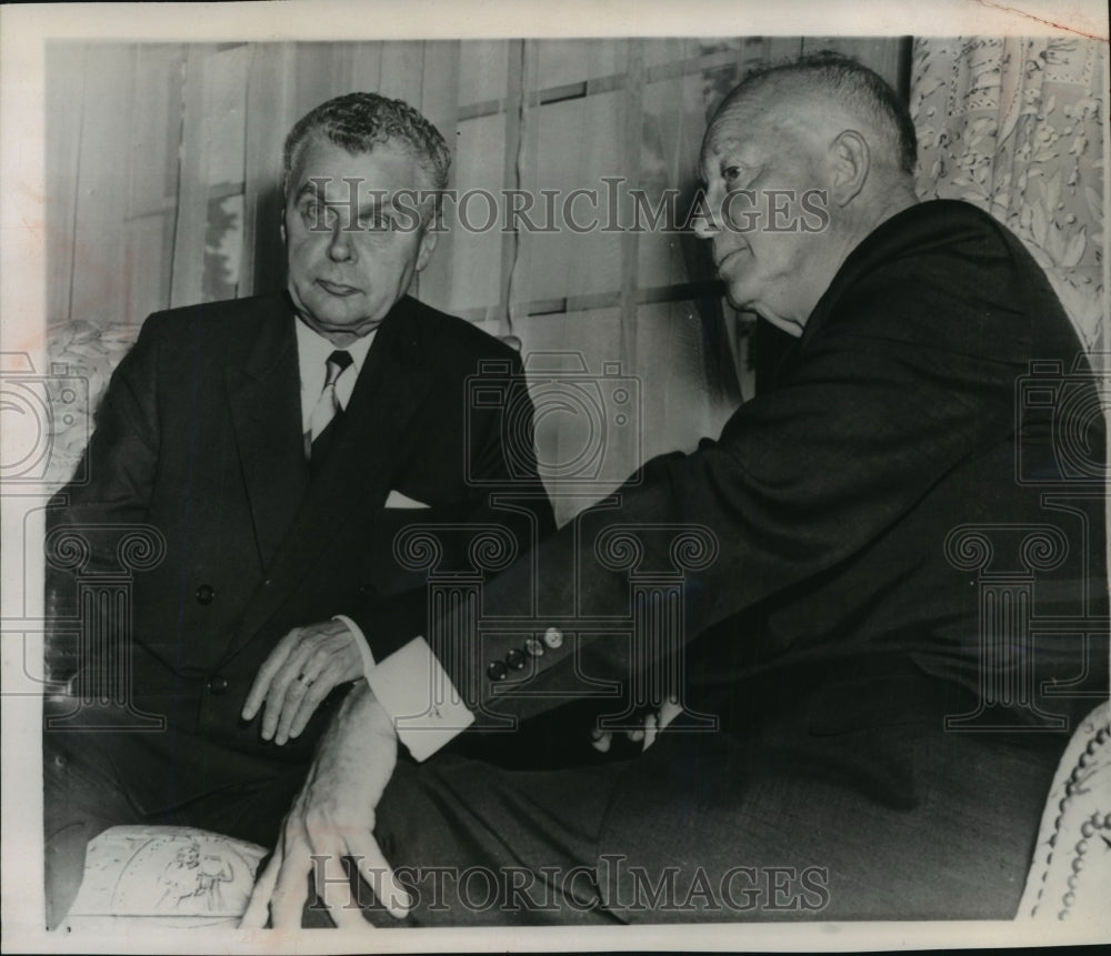 1958 Press Photo President Eisenhower and Prime Minister Diefenbaker in Canada- Historic Images