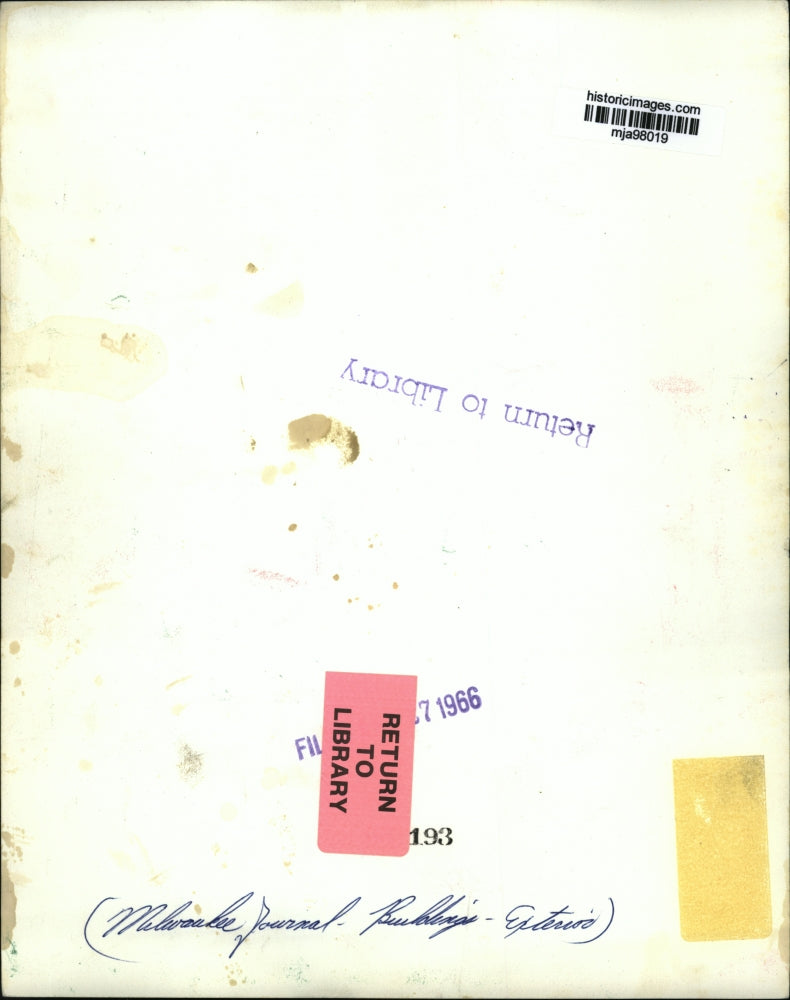 1966 Press Photo The Milwaukee Journal company building in Wisconsin - mja98019