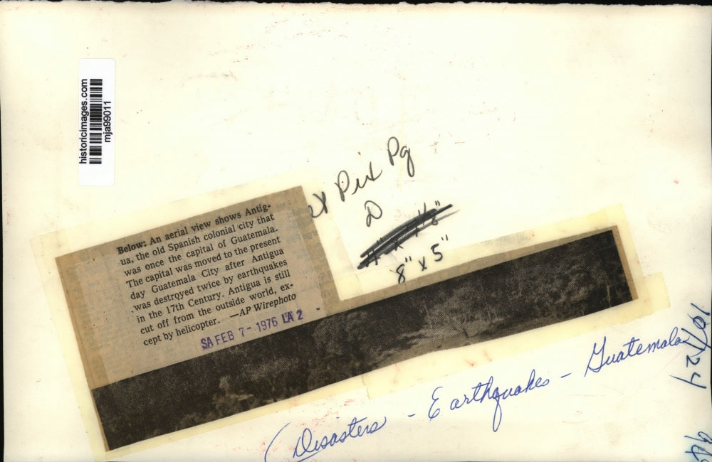 1976 Press Photo The once capital city of Guatemala, Antigua after an earthquake